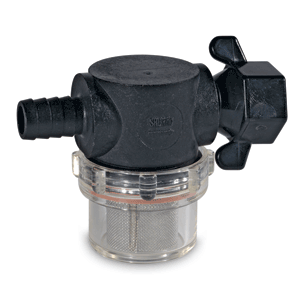 Shurflo by Pentair Swivel Nut Strainer - 1/2' Barb Inlet - Clear Bowl