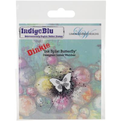 IndigoBlu Cling Mounted Stamp 4'X3'-Ink Splat Butterfly - Dinkie