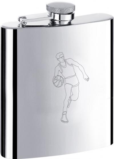 Visol Dunk Basketball Theme Stainless Steel Liquor Flask - 6 oz