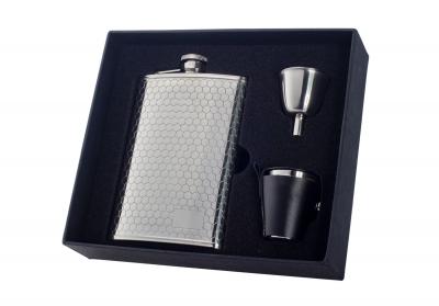 Visol Hive Beehive Pattern 8oz Deluxe Flask Gift Set