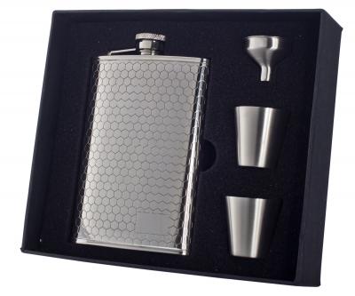 Visol Hive Beehive Pattern 8oz Deluxe Flask Gift Set