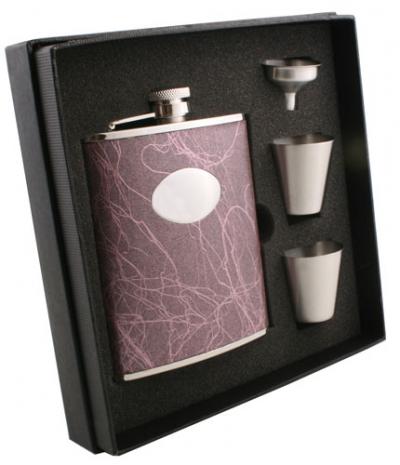 Visol Lighting Stainless Steel 6oz Deluxe Flask Gift Set