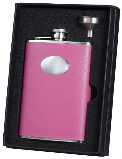 Visol Marilia Hot Pink 8 oz Flask Gift Set