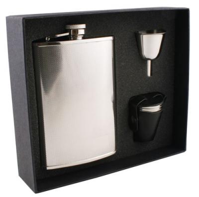 Visol Pixel Stainless Steel 8oz Flask Gift Set