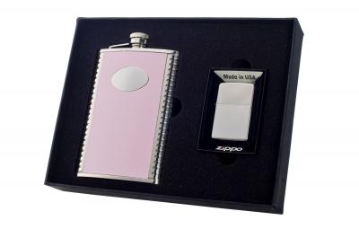 Visol Supermodel 8oz Flask and Zippo Lighter