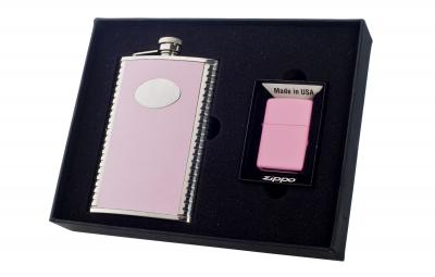 Visol Supermodel 8oz Flask and Zippo Lighter