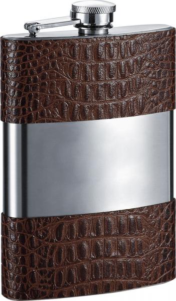 Visol Zarin Handcrafted in USA Brown Leather Flask - 8 oz