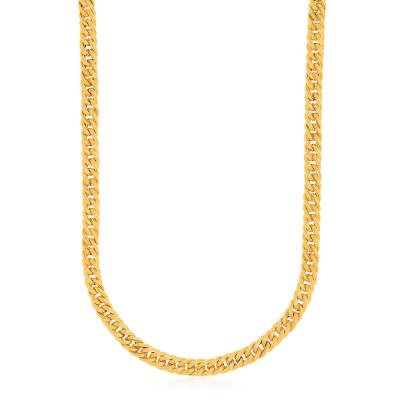 14k Yellow Gold Curb Style Chain Textured Necklace