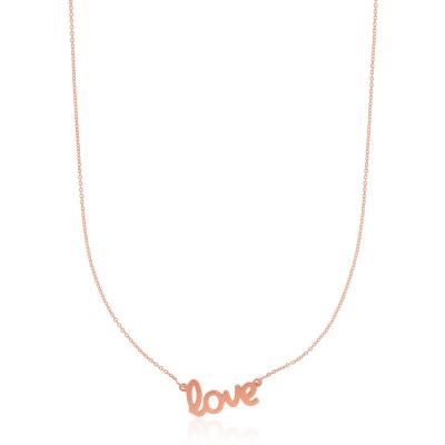14k Rose Gold Script LOVE Necklace