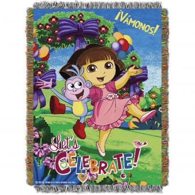 Dora Celebrate Dora Licensed 48'x 60' Woven Tapestry Throw  by The Northwest Company