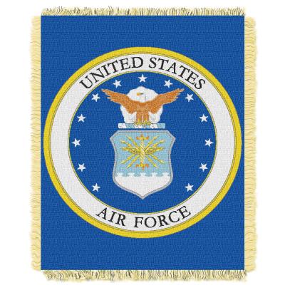 US Air Force Military Woven Jacquard Throw Blanket, 46' x 60'