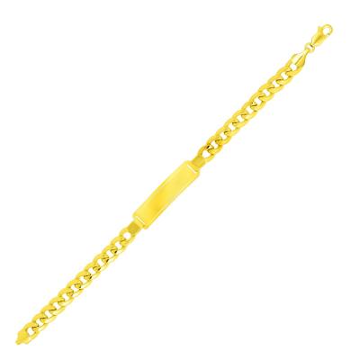 14k Yellow Gold Mens ID Cuban Chain Bracelet