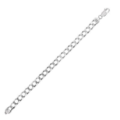 Sterling Silver Mens Bracelet in Cuban Curb Link Style
