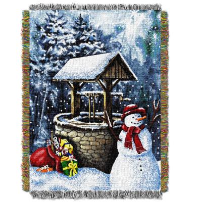 Snowman Wishing Well Licensed Holiday 48'x 60' Woven Tapestry Throw  by The Northwest Company