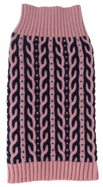 Harmonious Dual Color Weaved Heavy Cable Knitted Fashion Designer Dog Sweater