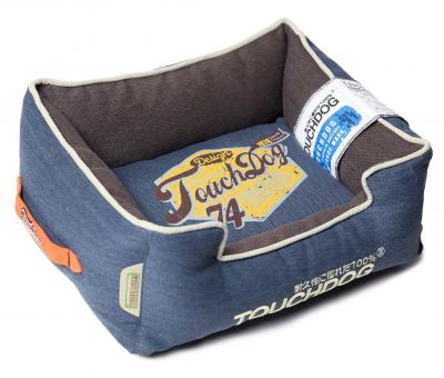 Touchdog Original Sporty Vintage Throwback Reversible Plush Rectangular Dog Bed