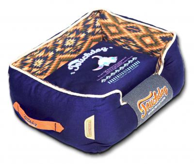 Touchdog 70s Vintage-Tribal Throwback Diamond Patterned Ultra-Plush Rectangular-Boxed Dog Bed
