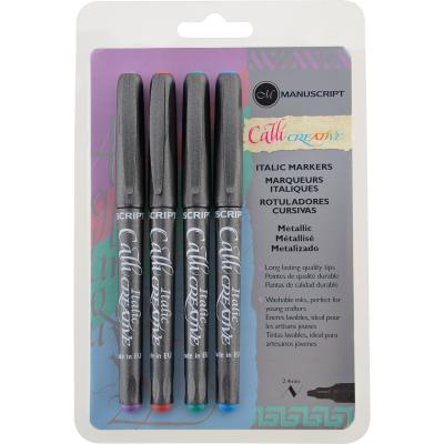 Manuscript CalliCreative Markers 2.4mm 4/Pkg-Blue, Green, Red & Purple