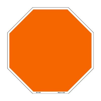 Orange Dye Sublimation Metal Novelty Octagon Stop Sign