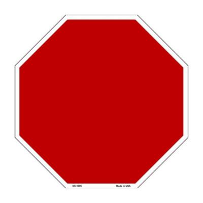 Red Dye Sublimation Metal Novelty Octagon Stop Sign