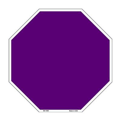 Purple Dye Sublimation Metal Novelty Octagon Stop Sign