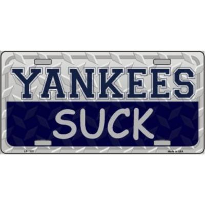 New York Yankees Suck MLB Novelty Vanity Metal License Plate Tag Sign