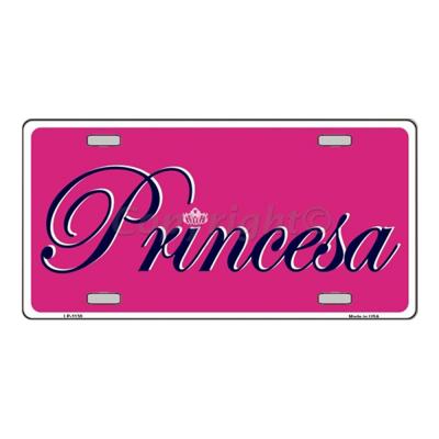 PRINCESA Spanish Princess Novelty Vanity Metal License Plate Tag Sign