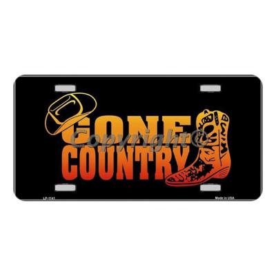 Gone Country Novelty Vanity Metal License Plate Tag Sign