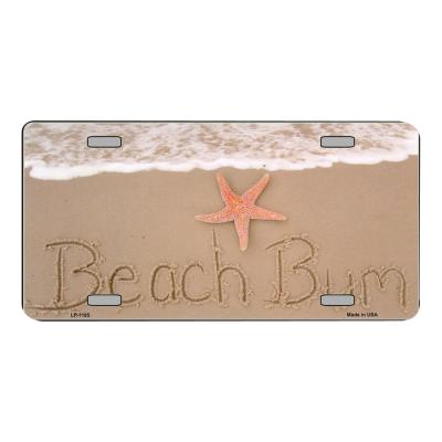 Beach Bum In Sand Novelty Vanity Metal License Plate Tag Sign