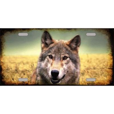 Wolf Novelty Vanity Metal License Plate Tag Sign