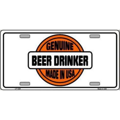Genuine Beer Drinker Made In USA Novelty Vanity Metal License Plate Tag Sign