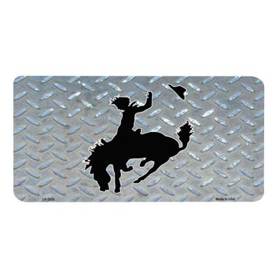 Buckin Bronco Rodeo Novelty Vanity Metal License Plate Tag Sign