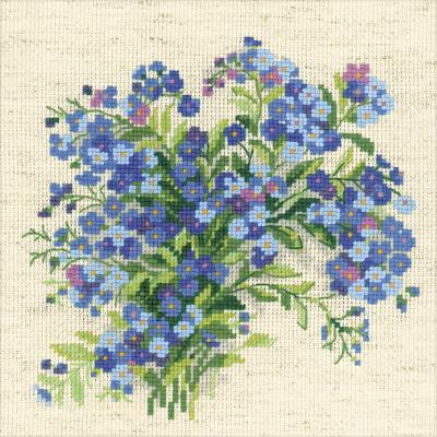 RIOLIS Counted Cross Stitch Kit 7.75'X7.75'-Forget Me Nots (14 Count)