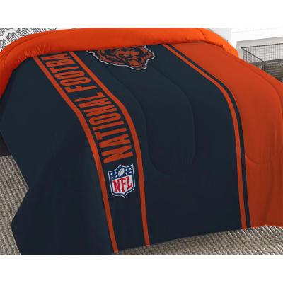 NFL Chicago Bears Bed Comforter Set Football Team Logo Silhouette Stripe Bedding