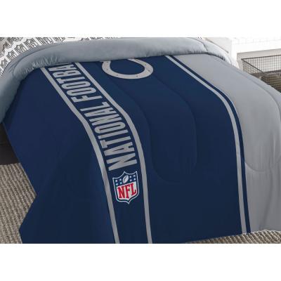 NFL Indianapolis Colts Bed Comforter Set Football Team Logo Silhouette Stripe Bedding