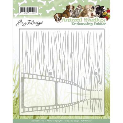 Find It Trading Amy Design Embossing Folder-Animal Medley