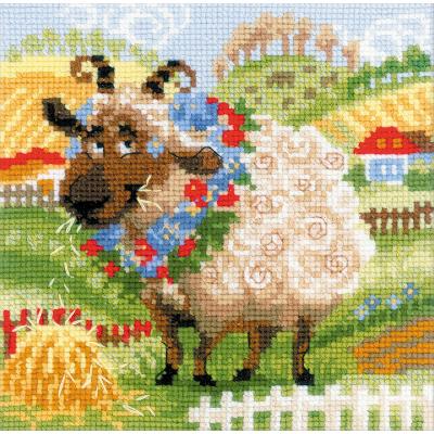 RIOLIS Counted Cross Stitch Kit 7.75'X7.75'-The Farm Lamb (10 Count)