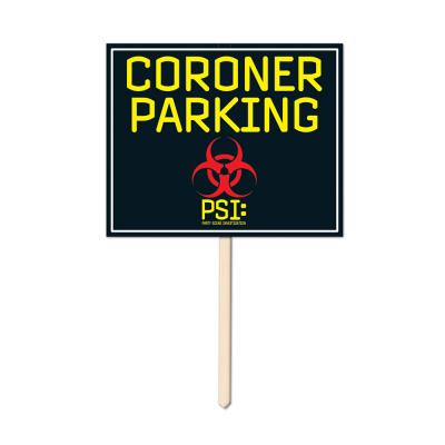 Coroner Parking Yard Sign 12'' x 15''- Pack of 6