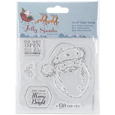 Papermania Jolly Santa Clear Stamps 4'X4'-Santa
