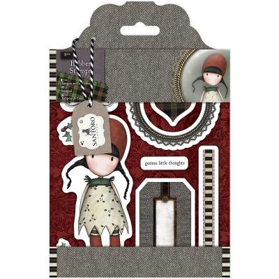 Santoros Gorjuss Tweed Rubber Stamps-Holly