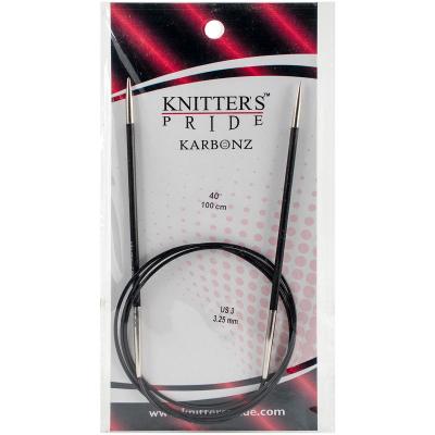 Knitters Pride-Karbonz Fixed Circular Needles 40'-Size 3/3.25mm