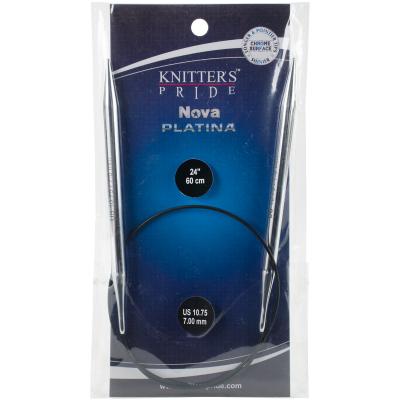 Knitters Pride-Nova Platina Fixed Circular Needles 24'-Size 10.75/7mm