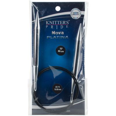 Knitters Pride-Nova Platina Fixed Circular Needles 32'-Size 15/10mm