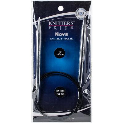 Knitters Pride-Nova Platina Fixed Circular Needles 40'-Size 10.75/7mm