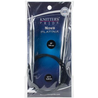 Knitters Pride-Nova Platina Fixed Circular Needles 40'-Size 15/10mm