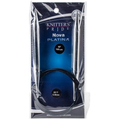 Knitters Pride-Nova Platina Fixed Circular Needles 40'-Size 17/12mm