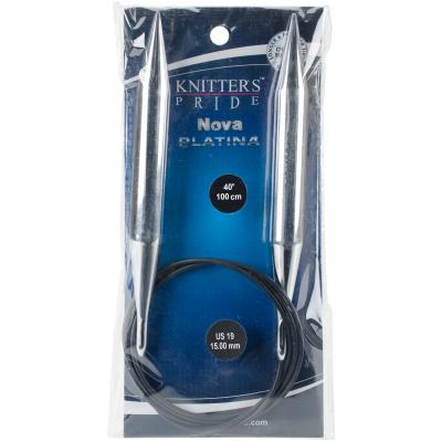 Knitters Pride-Nova Platina Fixed Circular Needles 40'-Size 19/15mm