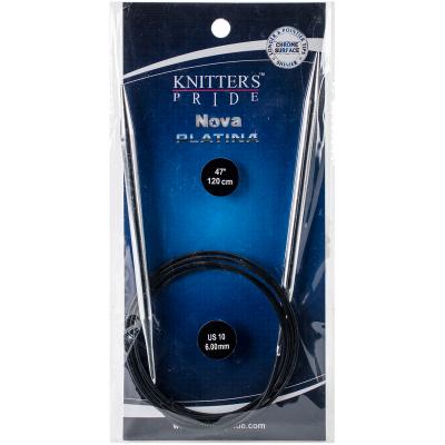 Knitters Pride-Nova Platina Fixed Circular Needles 47'-Size 10/6mm