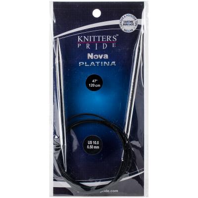 Knitters Pride-Nova Platina Fixed Circular Needles 47'-Size 10.5/6.5mm