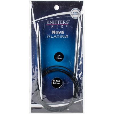 Knitters Pride-Nova Platina Fixed Circular Needles 47'-Size 10.75/7mm